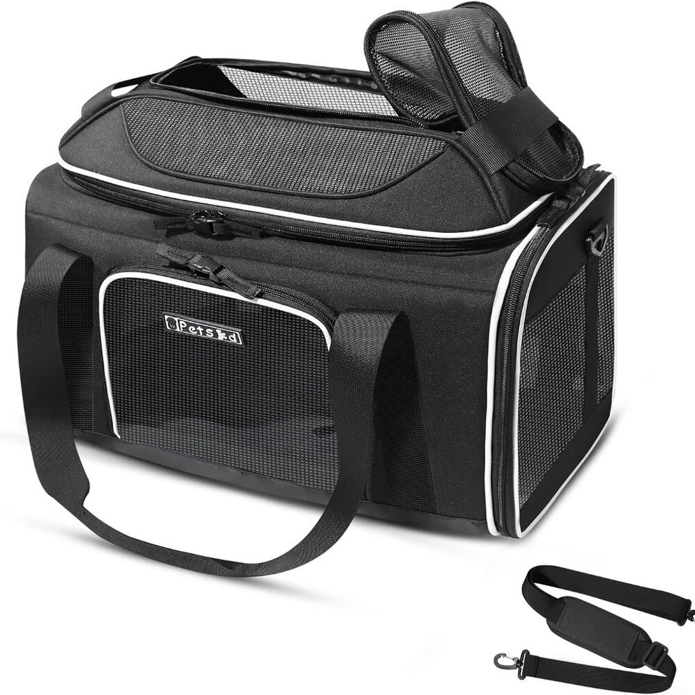 Petskd Top-Expandable Pet Carrier 17x11x9.5 Inches Alaska Airline Approved